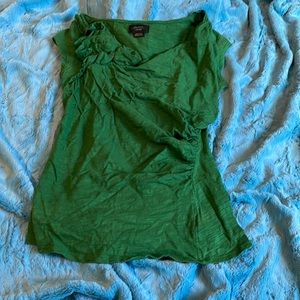 Green Deletta Anthropologie top with fun details